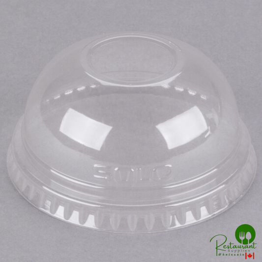 Dart DLR685 7 oz. Clear PET Plastic Dome Lid with 1" Hole - 2,500/Case