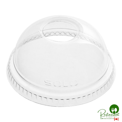 Dart 9-10 oz. Clear Plastic Dome Lid with 1" Hole - 1,000/Case