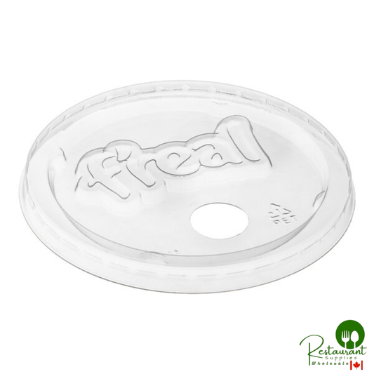 f'real Flat Plastic Lid with Straw Slot - 1,000/Case