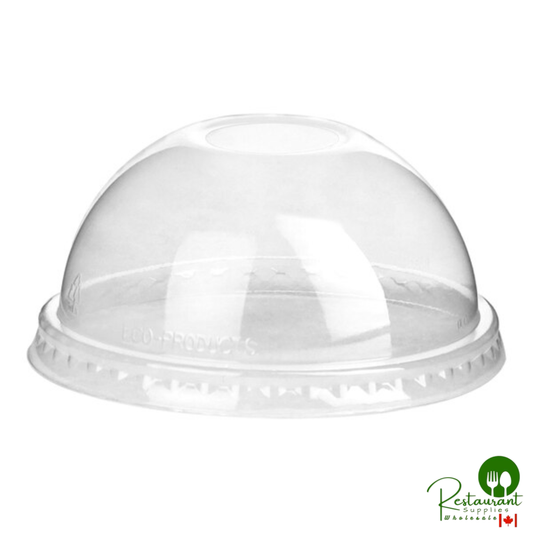 Eco-Products GreenStripe 9, 12, 16, 20, and 24 oz. Plastic Dome Lid with Hole - 1,000/Case