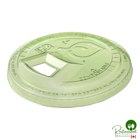 Eco-Products Veridian GreenStripe 9-24 oz. Green PLA Plastic Compostable Cold Cup Sip Lid - 1,000/Case