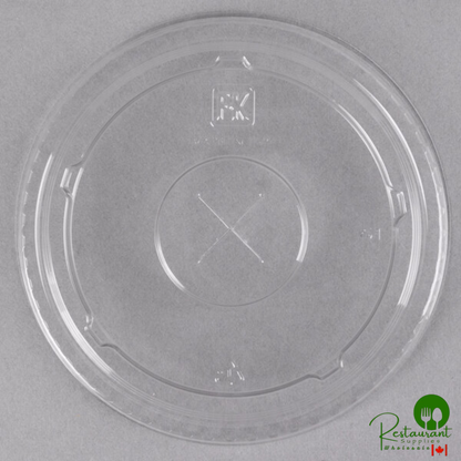 Fabri-Kal LKC16/24FX Kal-Clear / Nexclear 12 / 14, 16 / 18, 20, and 24 oz. Clear Plastic Flat Lid with Straw Slot - 1,000/Case