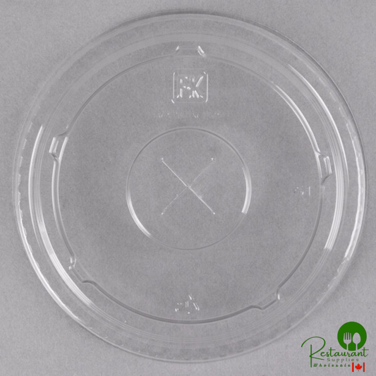 Fabri-Kal LKC16/24FX Kal-Clear / Nexclear 12 / 14, 16 / 18, 20, and 24 oz. Clear Plastic Flat Lid with Straw Slot - 1,000/Case