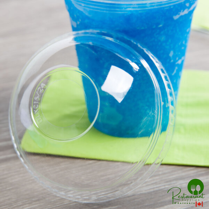 Fabri-Kal DLKC16/24 Kal-Clear / Nexclear 12 /14, 16 / 18, 20, and 24 oz. Clear Plastic Dome Lid with 1" Hole - 1,000/Case