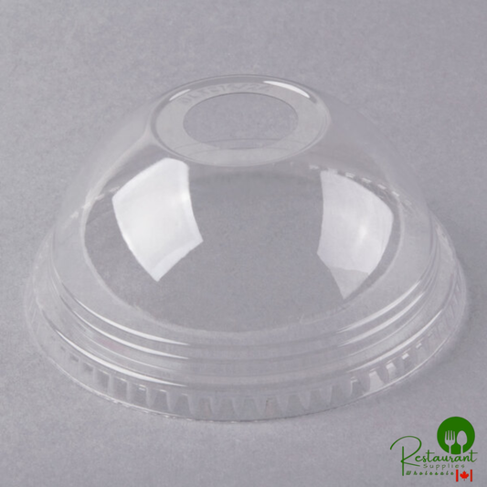 Fabri-Kal DLKC16/24 Kal-Clear / Nexclear 12 /14, 16 / 18, 20, and 24 oz. Clear Plastic Dome Lid with 1" Hole - 1,000/Case