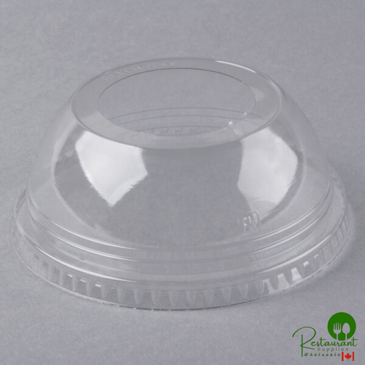 Fabri-Kal DLKC16/24S Kal-Clear / Nexclear 12 / 14, 16 / 18, 20, and 24 oz. Clear Plastic Squat Dome Lid with 1 3/4" Hole - 1,000/Case