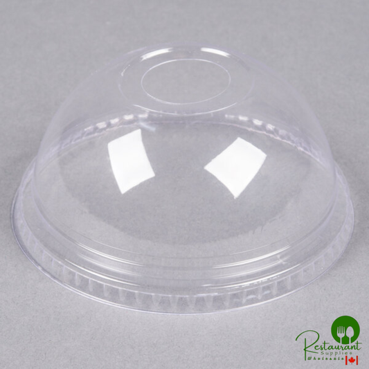 Fabri-Kal DLGC16/24 Greenware Compostable Clear Plastic Dome Lid with 1" Hole - 1,000/Case