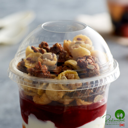 Fabri-Kal DLGC12/20NH Greenware 9 and 12 oz. Compostable Clear Plastic Dome Lid with No Hole - 1,000/Case