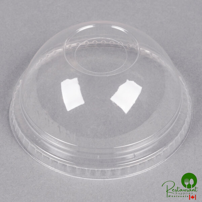 Fabri-Kal DLGC12/20 Greenware Compostable Clear Plastic Dome Lid with 1" Hole - 1,000/Case