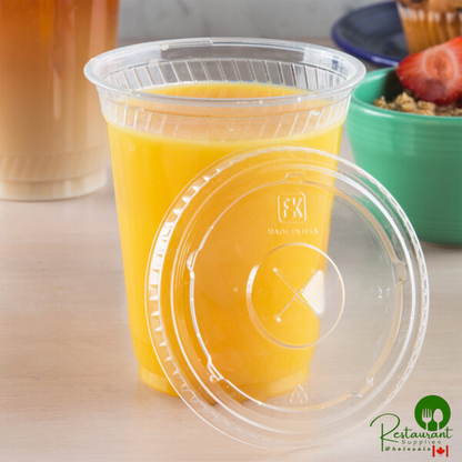 Fabri-Kal LKC12/20FX Kal-Clear / Nexclear 9 oz. Clear Plastic Flat Lid with Straw Slot - 1,000/Case