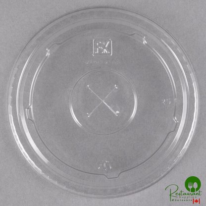 Fabri-Kal LKC12/20FX Kal-Clear / Nexclear 9 oz. Clear Plastic Flat Lid with Straw Slot - 1,000/Case