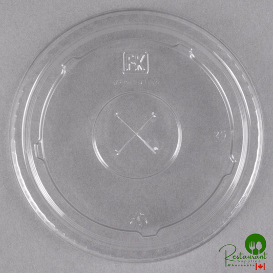 Fabri-Kal LKC12/20FX Kal-Clear / Nexclear 9 oz. Clear Plastic Flat Lid with Straw Slot - 1,000/Case