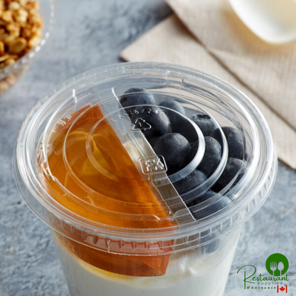 Fabri-Kal LGC16/24F Greenware 16, 20, and 24 oz. Compostable Clear Plastic Flat Lid without Straw Slot - 1,000/Case