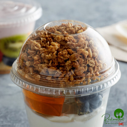 Fabri-Kal DLGC16/24NH Greenware 16 and 24 oz. Compostable Clear Plastic Dome Lid with No Hole - 1,000/Case