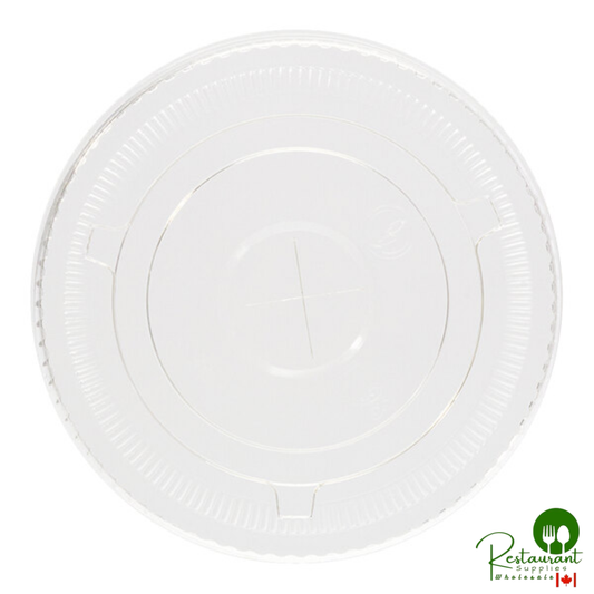 Tossware Natural Plant-Based PLA Plastic Flat Lid for Natural 98 mm Cold Cups - 1,000/Case