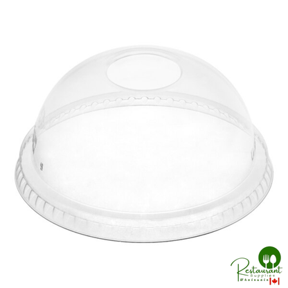 World Centric 9Q-24 oz. PLA Plastic Compostable Cold Cup Dome Lid With No Hole - 1,000/Case