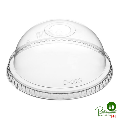 9, 12, 16, 20 & 24 oz. PLA Compostable Plastic Cold Cup Dome Lid with Opening By Prime - 800/Case