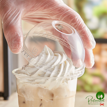 9, 12, 16, 20 & 24 oz. PLA Compostable Plastic Cold Cup Dome Lid with Opening By Prime - 1,000/Case