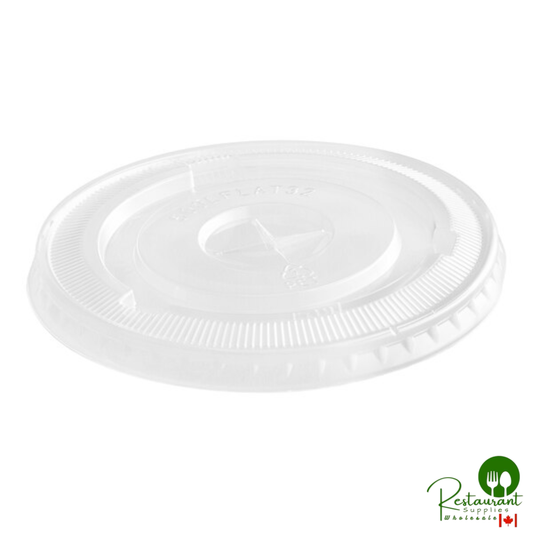 Clear Plastic Flat Lid with Straw Slot - 32 oz. By Prime - 500/Case