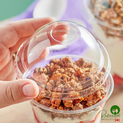 9 oz., 12 oz., 16 oz., 20 oz., 24 oz. Clear PET Dome Lid with No Hole By Prime - 1,000/Case