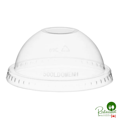 9 oz., 12 oz., 16 oz., 20 oz., 24 oz. Clear PET Dome Lid with No Hole By Prime - 1,000/Case