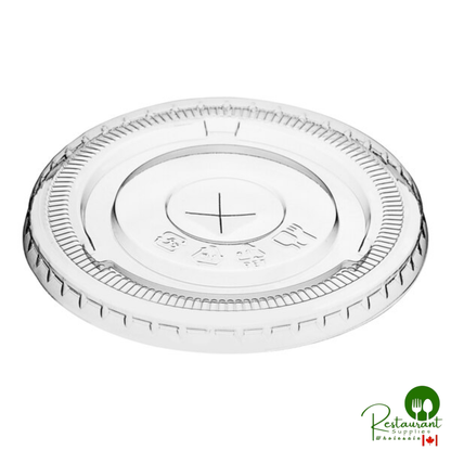 Clear Plastic Flat Lid with Straw Slot 42 oz. By Prime - 500/Case
