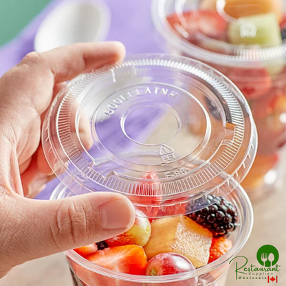 9, 12, 16, 20, and 24 oz. Clear PET Flat Lid with No Straw Slot By Prime - 1,000/Case