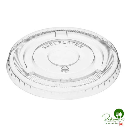 9, 12, 16, 20, and 24 oz. Clear PET Flat Lid with No Straw Slot By Prime - 1,000/Case