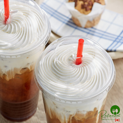 42 oz. Clear Plastic Dome Lid with Straw Slot By Prime - 500/Case