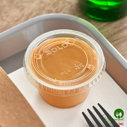 Solo PL4N Large Clear Plastic Souffle / Cup Lid - 2,500/Case