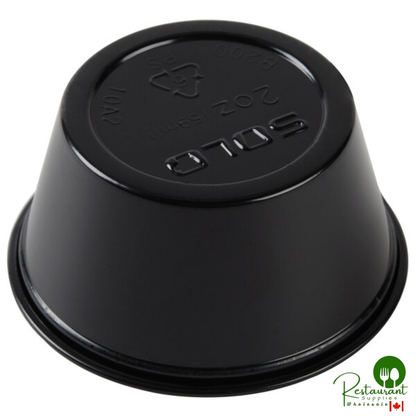 Solo P200BLK 2 oz. Black Polystyrene Souffle Cup / Portion Cup - 2,500/Case