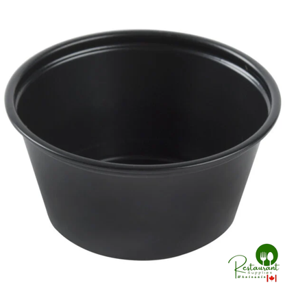 Solo P200BLK 2 oz. Black Polystyrene Souffle Cup / Portion Cup - 2,500/Case