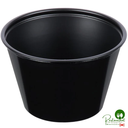 Solo P400BLK 4 oz. Black Polystyrene Souffle Cup / Portion Cup - 2,500/Case