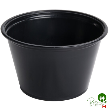 Dart Conex Complements 400PCBLK 4 oz. Black Plastic Souffle / Portion Cup - 2,500/Case