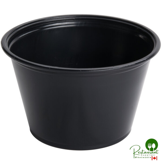 Dart Conex Complements 400PCBLK 4 oz. Black Plastic Souffle / Portion Cup - 2,500/Case