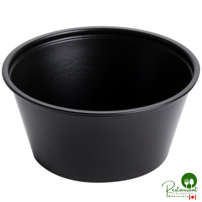 Solo P325BLK 3.25 oz. Black Polystyrene Souffle Cup / Portion Cup - 2,500/Case