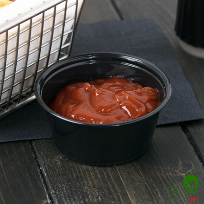 Dart Conex Complements 325PCBLK 3.25 oz. Black Plastic Souffle / Portion Cup - 2,500/Case