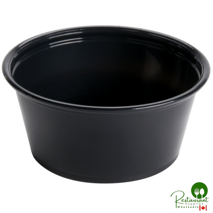 Dart Conex Complements 325PCBLK 3.25 oz. Black Plastic Souffle / Portion Cup - 2,500/Case