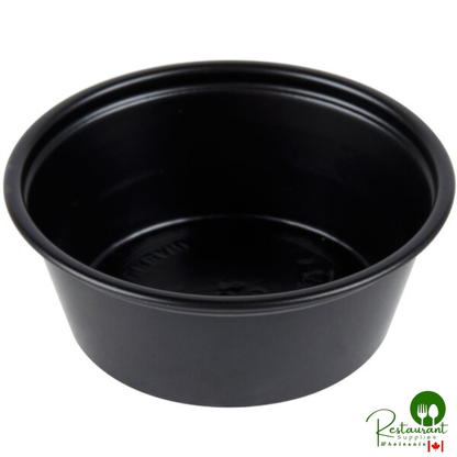 Solo P150BLK 1.5 oz. Black Polystyrene Souffle / Portion Cup - 2,500/Case