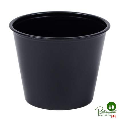 Solo P550BLK 5.5 oz. Black Polystyrene Souffle / Portion Cup - 2,500/Case