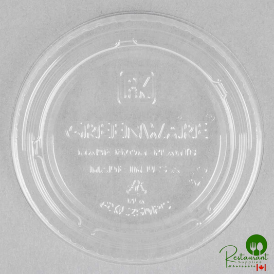 Fabri-Kal GXL250PC Greenware 2 oz. Compostable Clear Plastic Souffle / Portion Cup Lid - 2,010/Case