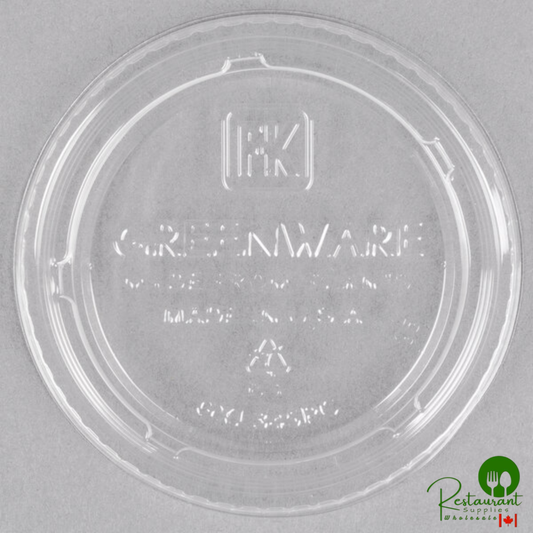 Fabri-Kal GXL345PC Greenware 3.25-4 oz. Compostable Clear Plastic Souffle / Portion Cup Lid - 2,000/Case
