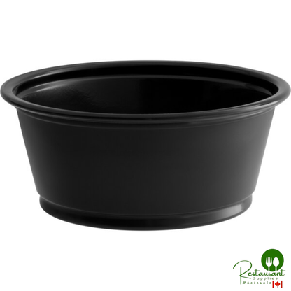 3.25 oz. Black Plastic Souffle Cup / Portion Cup By Prime - 2,500/Case