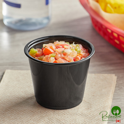 5.5 oz. Black Plastic Souffle Cup / Portion Cup By Prime - 2,500/Case