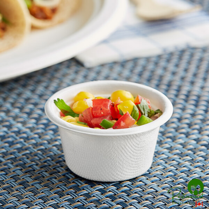 2 oz. Compostable White Plant Fiber Portion Cup By Prime - 1,000/Case