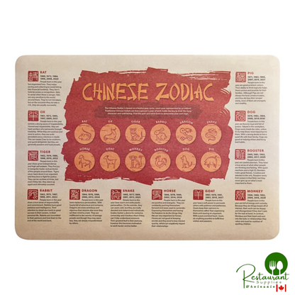 10" x 14" Chinese Zodiac Paper Placemat By Prime - 1,000/Case