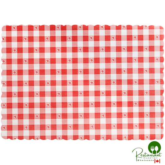 10" x 14" Red Gingham Colored Paper Placemat By Prime - 1,000/Case