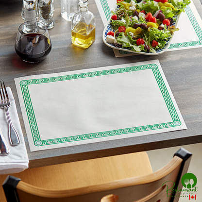 10" x 14" Greek Key Green Placemat By Prime - 1,000/Case