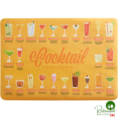 10" x 14" Cocktail Suggestions Paper Placemat By Prime - 1,000/Case