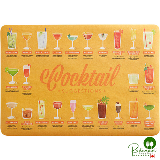 10" x 14" Cocktail Suggestions Paper Placemat By Prime - 1,000/Case